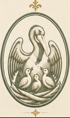 Mīrās Ghār pelican emblem